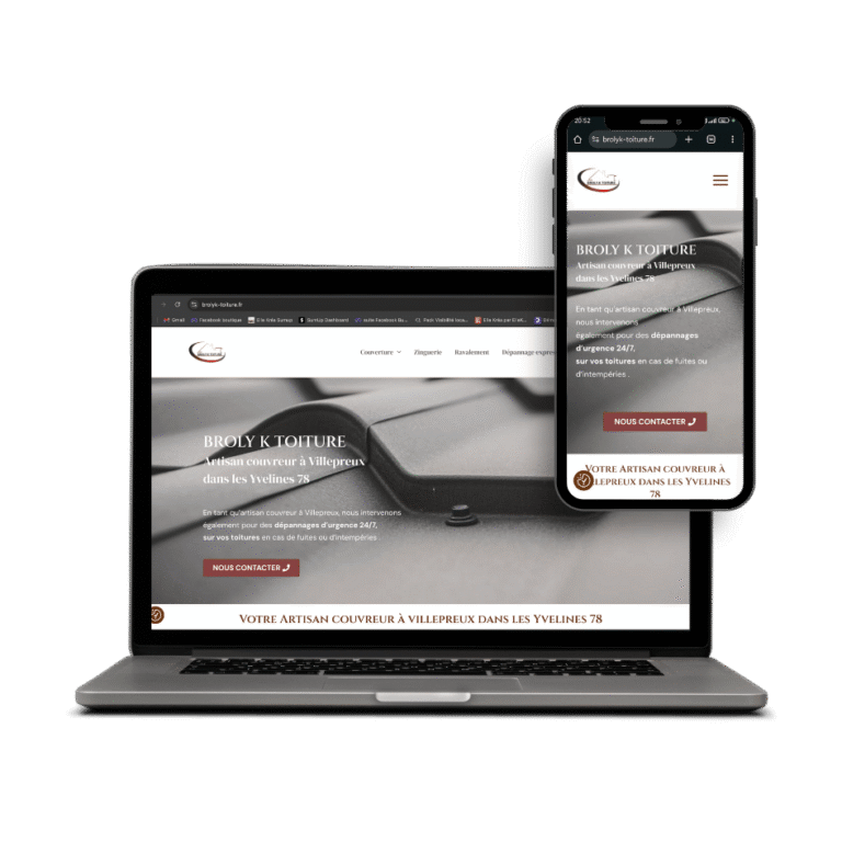 CRÉATION DE SITE INTERNET et SEO - Broly K toiture - Mareferencyelle Communication Digitale